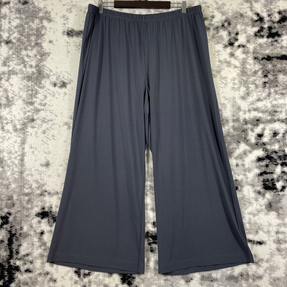 Bob Mackie Pull On Pants Womens Size 2XP Gray Ultra Wide Leg Stretch Casual - Picture 1 of 14